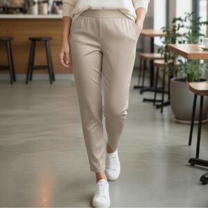 NWT One 5 One Champagne Satin Charmeuse Ankle Pants Feminine Luxurious Versatile